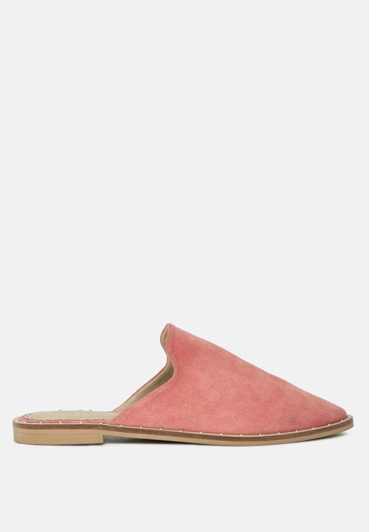 Rag & Co LIA Dusty Pink Handcrafted Suede Mules 4 Rag & Co LIA Dusty Pink Handcrafted Suede Mules