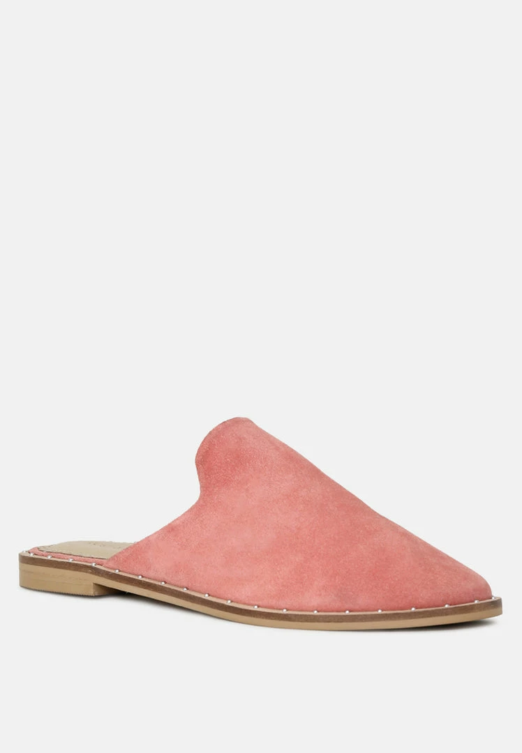 Rag & Co LIA Dusty Pink Handcrafted Suede Mules 3 Rag & Co LIA Dusty Pink Handcrafted Suede Mules
