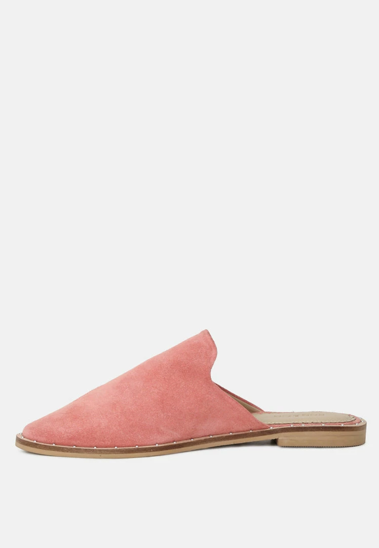 Rag & Co LIA Dusty Pink Handcrafted Suede Mules 6 Rag & Co LIA Dusty Pink Handcrafted Suede Mules