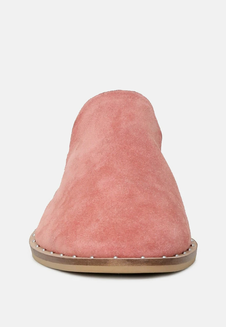 Rag & Co LIA Dusty Pink Handcrafted Suede Mules 5 Rag & Co LIA Dusty Pink Handcrafted Suede Mules
