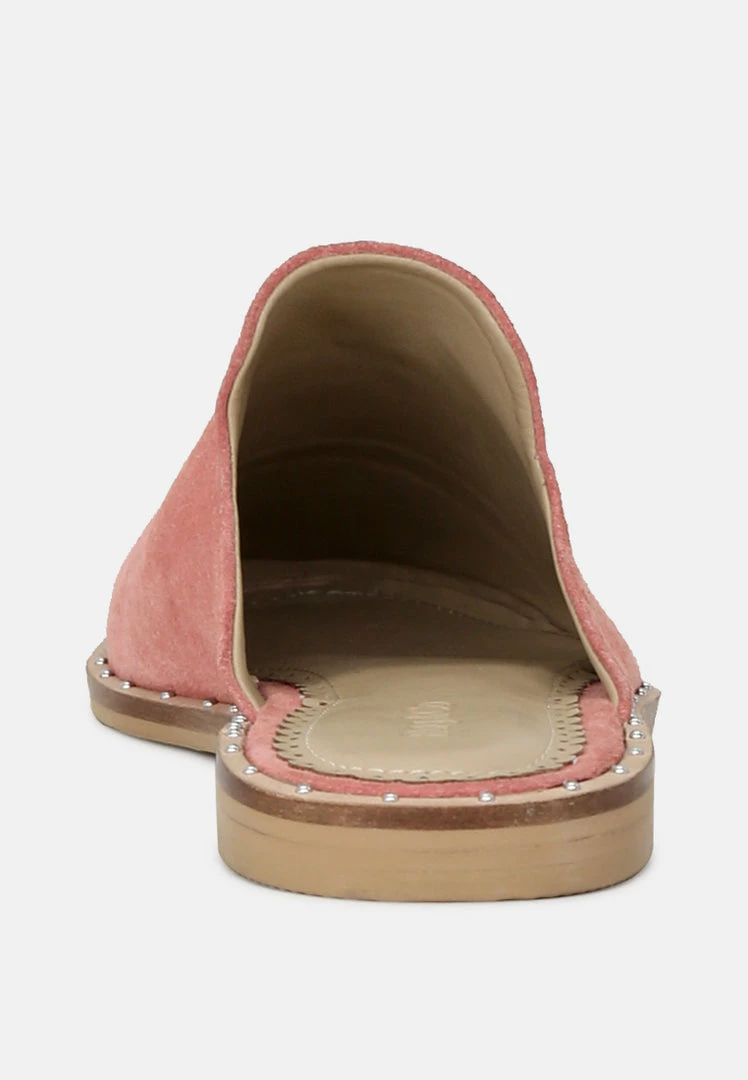 Rag & Co LIA Dusty Pink Handcrafted Suede Mules 7 Rag & Co LIA Dusty Pink Handcrafted Suede Mules