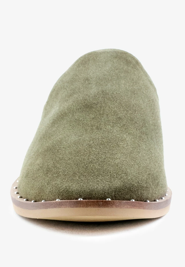 Rag & Co LIA Khaki Green Handcrafted Suede Mules 5 Rag & Co LIA Khaki Green Handcrafted Suede Mules