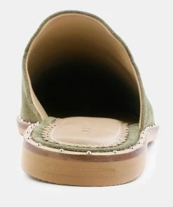 Rag & Co LIA Khaki Green Handcrafted Suede Mules 12 Rag & Co LIA Khaki Green Handcrafted Suede Mules