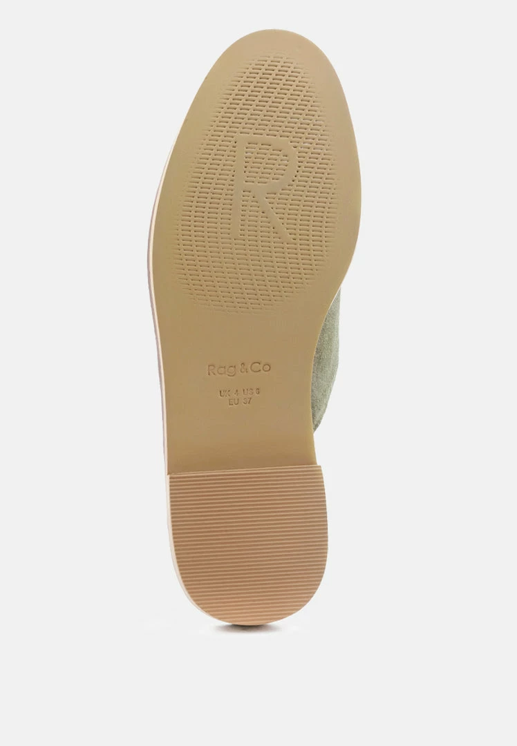 Rag & Co LIA Khaki Green Handcrafted Suede Mules 8 Rag & Co LIA Khaki Green Handcrafted Suede Mules