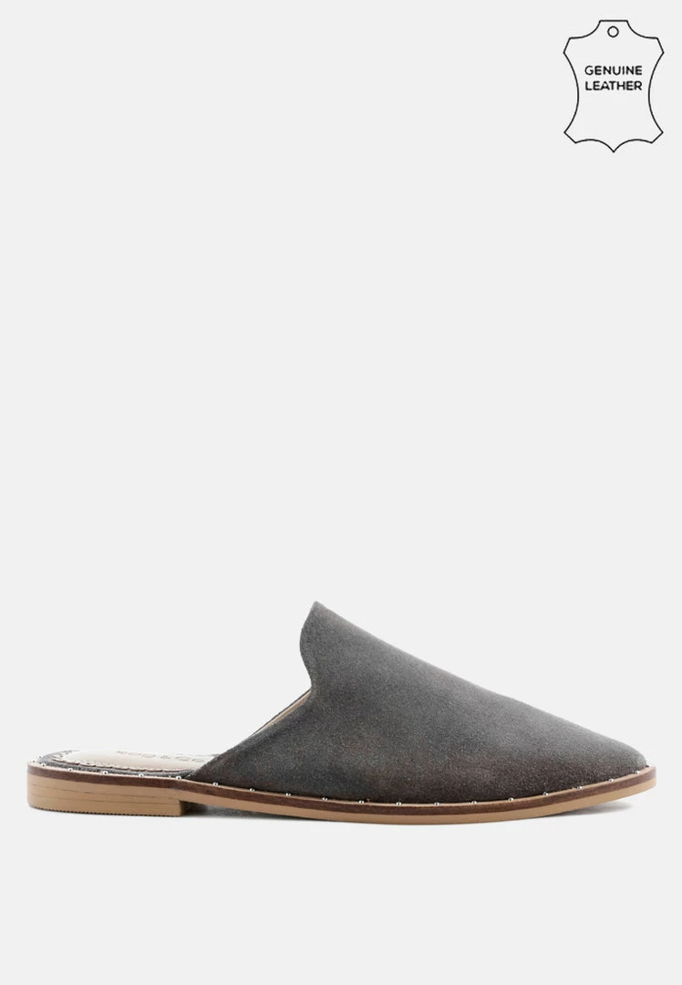 Rag & Co LIA Grey Handcrafted Suede Mules 3 Rag & Co LIA Grey Handcrafted Suede Mules