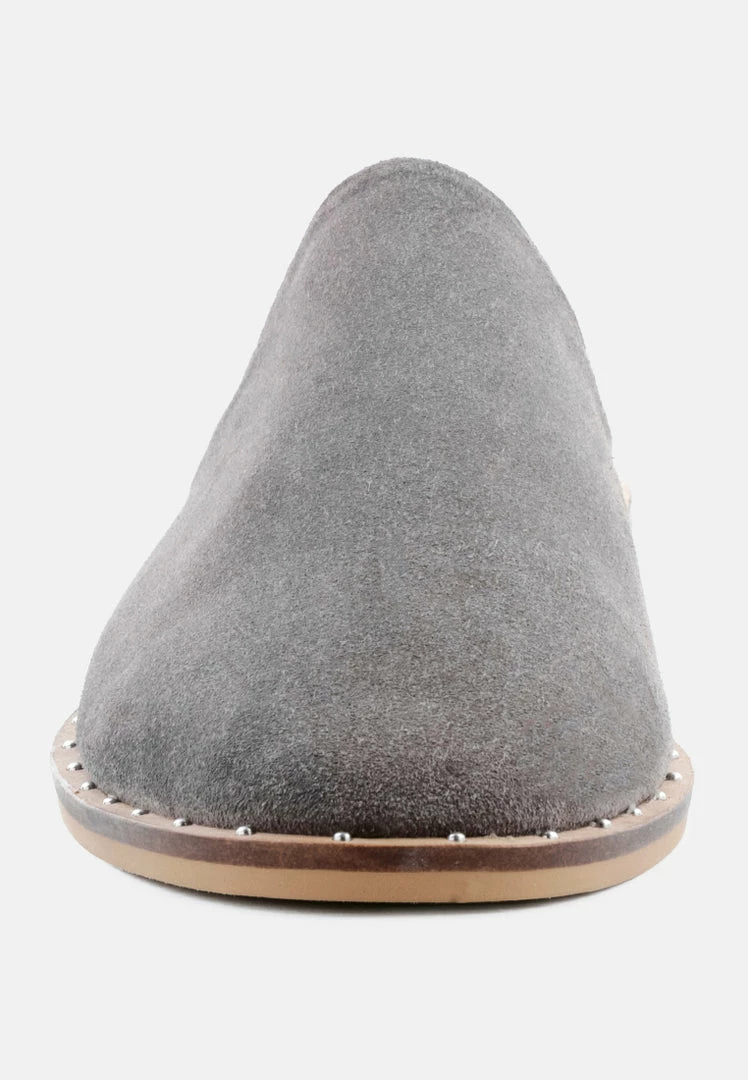 Rag & Co LIA Grey Handcrafted Suede Mules 4 Rag & Co LIA Grey Handcrafted Suede Mules