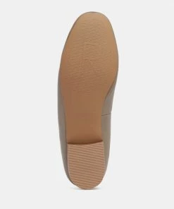 Rag & Co LILIANA Taupe Classic Leather Penny Loafers