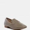 Rag & Co LILIANA Taupe Classic Leather Penny Loafers