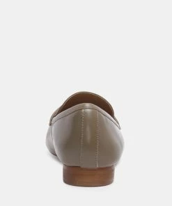 Rag & Co LILIANA Taupe Classic Leather Penny Loafers