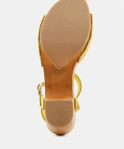 Rag & Co Clogs LIONA Mustard Studded Suede Clog Sandals