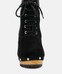 Rag & Co MAAYA Black Handcrafted Collared Suede Boot Boots 11 Rag & Co MAAYA Black Handcrafted Collared Suede Boot Boots