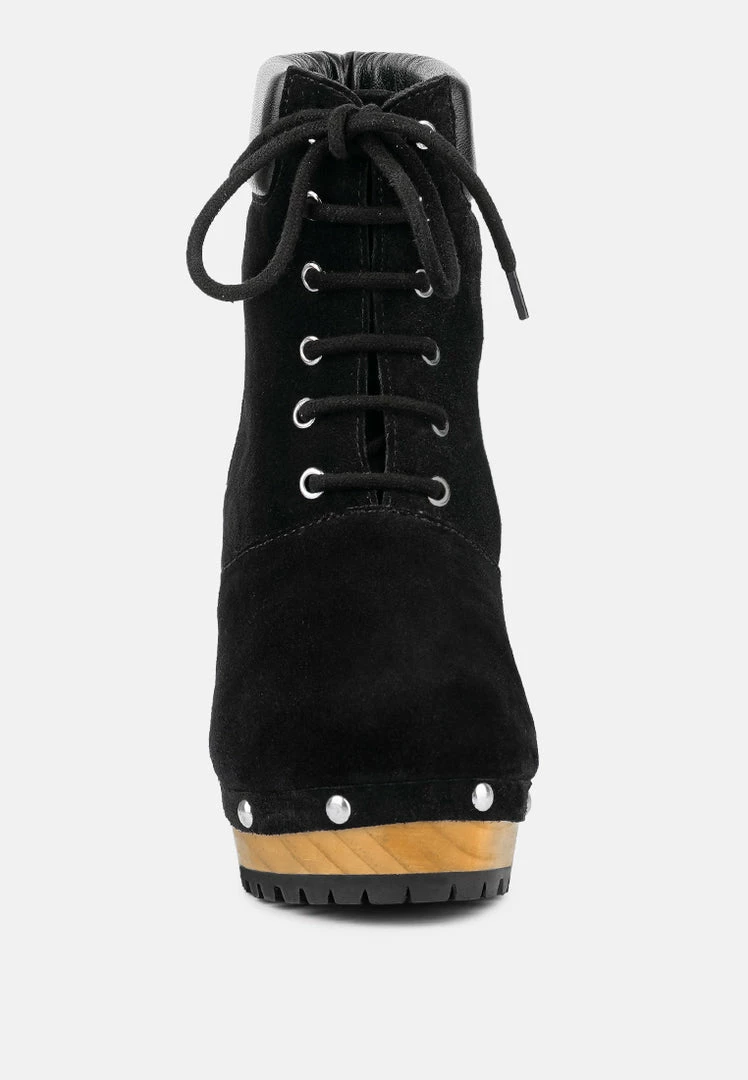 Rag & Co MAAYA Black Handcrafted Collared Suede Boot Boots 5 Rag & Co MAAYA Black Handcrafted Collared Suede Boot Boots