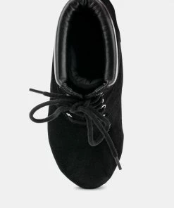 Rag & Co MAAYA Black Handcrafted Collared Suede Boot Boots 14 Rag & Co MAAYA Black Handcrafted Collared Suede Boot Boots