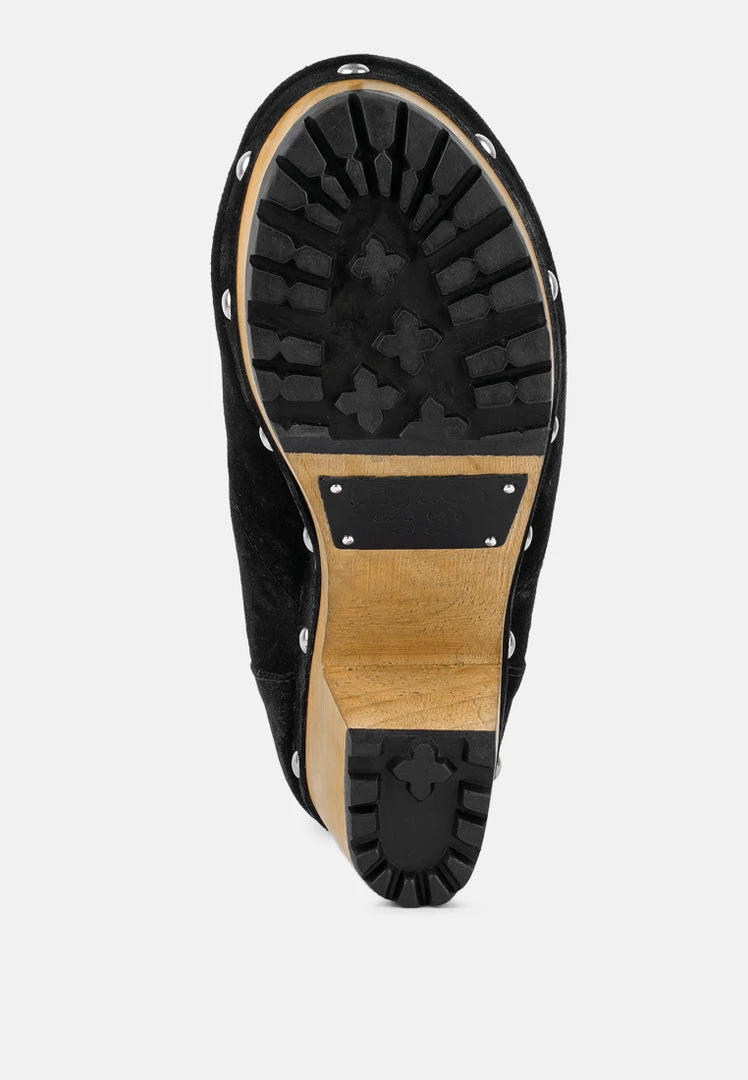 Rag & Co MAAYA Black Handcrafted Collared Suede Boot Boots 9 Rag & Co MAAYA Black Handcrafted Collared Suede Boot Boots