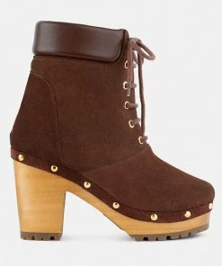 Rag & Co MAAYA Brown Handcrafted Collared Suede Boot