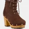 Rag & Co MAAYA Brown Handcrafted Collared Suede Boot 1 Rag & Co MAAYA Brown Handcrafted Collared Suede Boot