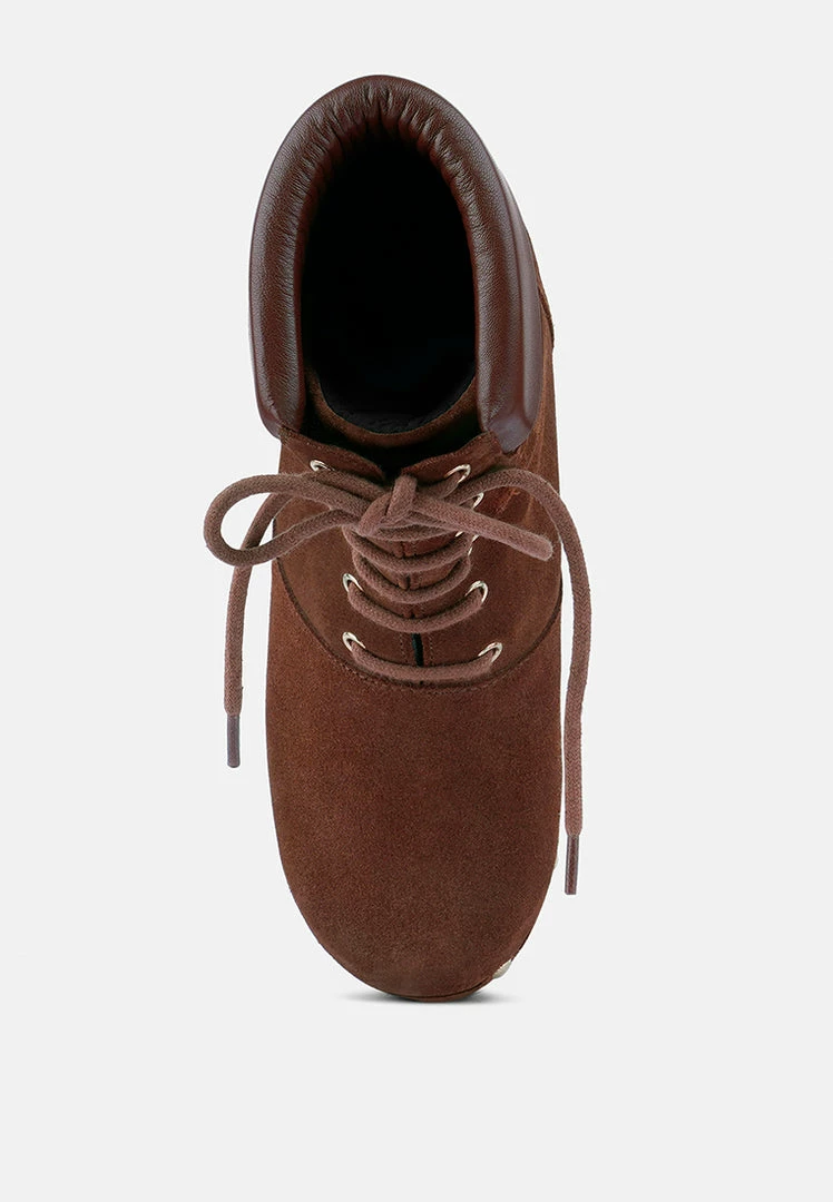 Rag & Co MAAYA Brown Handcrafted Collared Suede Boot 8 Rag & Co MAAYA Brown Handcrafted Collared Suede Boot