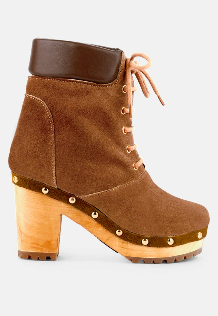 Rag & Co Boots MAAYA Tan Handcrafted Collared Suede Boot 4 Rag & Co Boots MAAYA Tan Handcrafted Collared Suede Boot