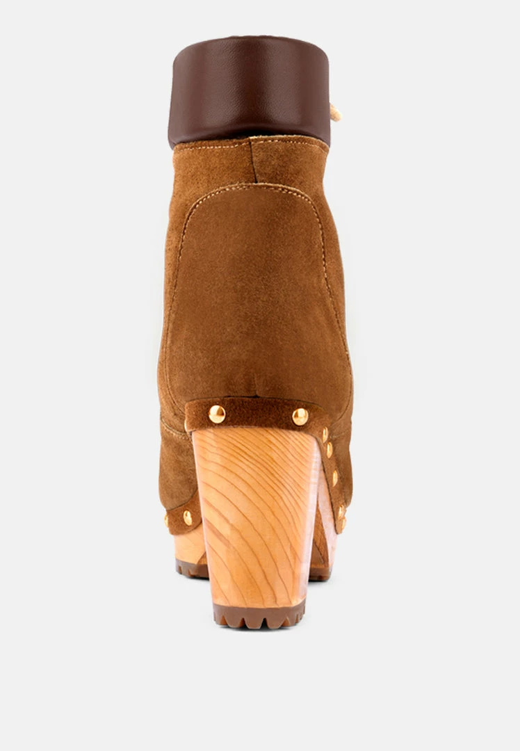 Rag & Co Boots MAAYA Tan Handcrafted Collared Suede Boot 5 Rag & Co Boots MAAYA Tan Handcrafted Collared Suede Boot
