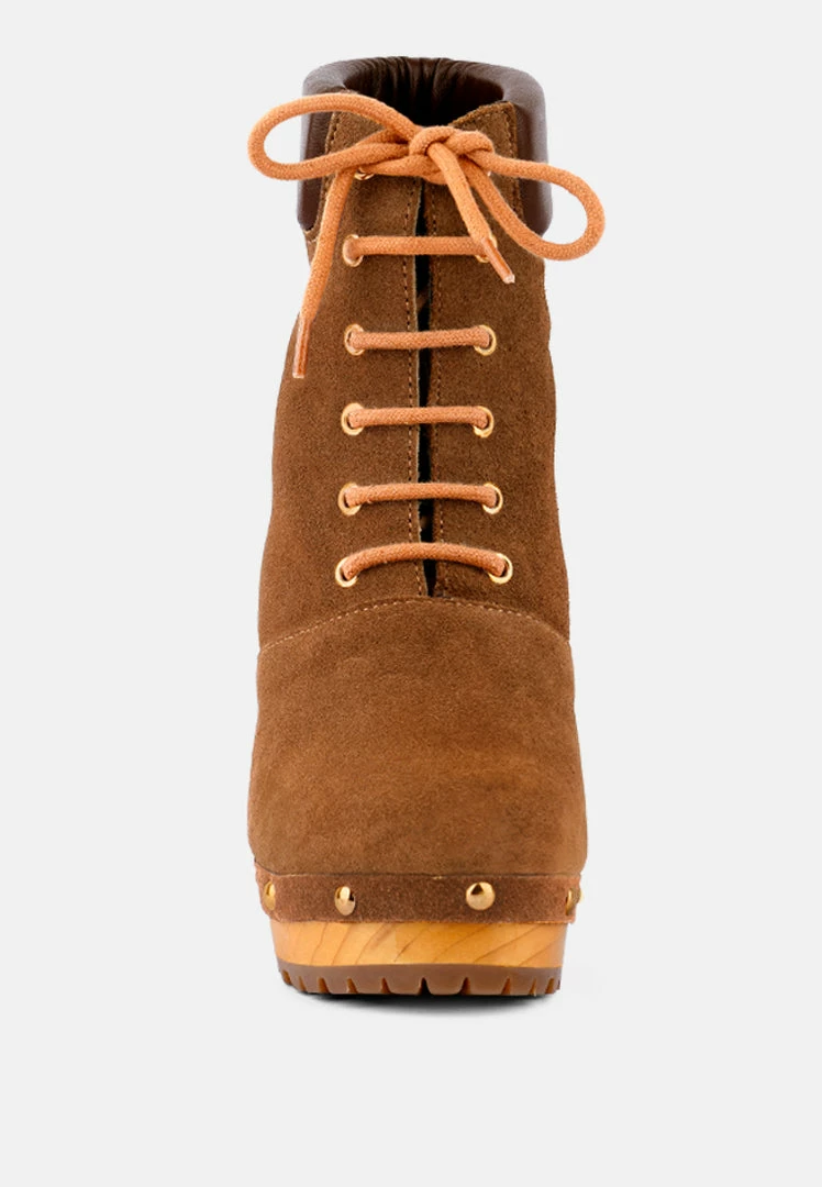 Rag & Co Boots MAAYA Tan Handcrafted Collared Suede Boot 7 Rag & Co Boots MAAYA Tan Handcrafted Collared Suede Boot