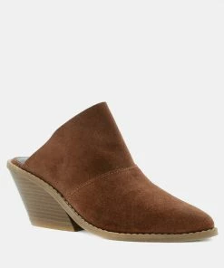 Rag & Co MAE Brown Classic Mule Heels Mules