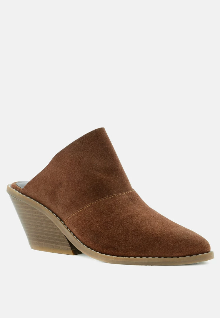 Rag & Co MAE Brown Classic Mule Heels Mules 3 Rag & Co MAE Brown Classic Mule Heels Mules