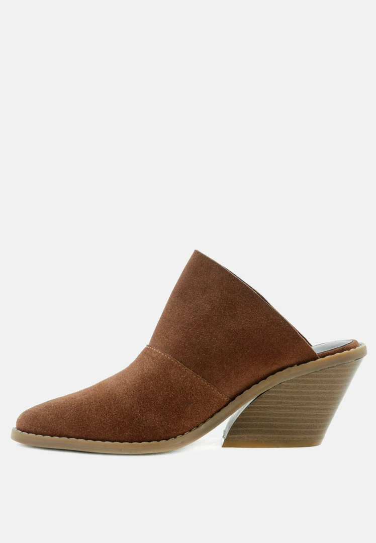 Rag & Co MAE Brown Classic Mule Heels Mules 6 Rag & Co MAE Brown Classic Mule Heels Mules