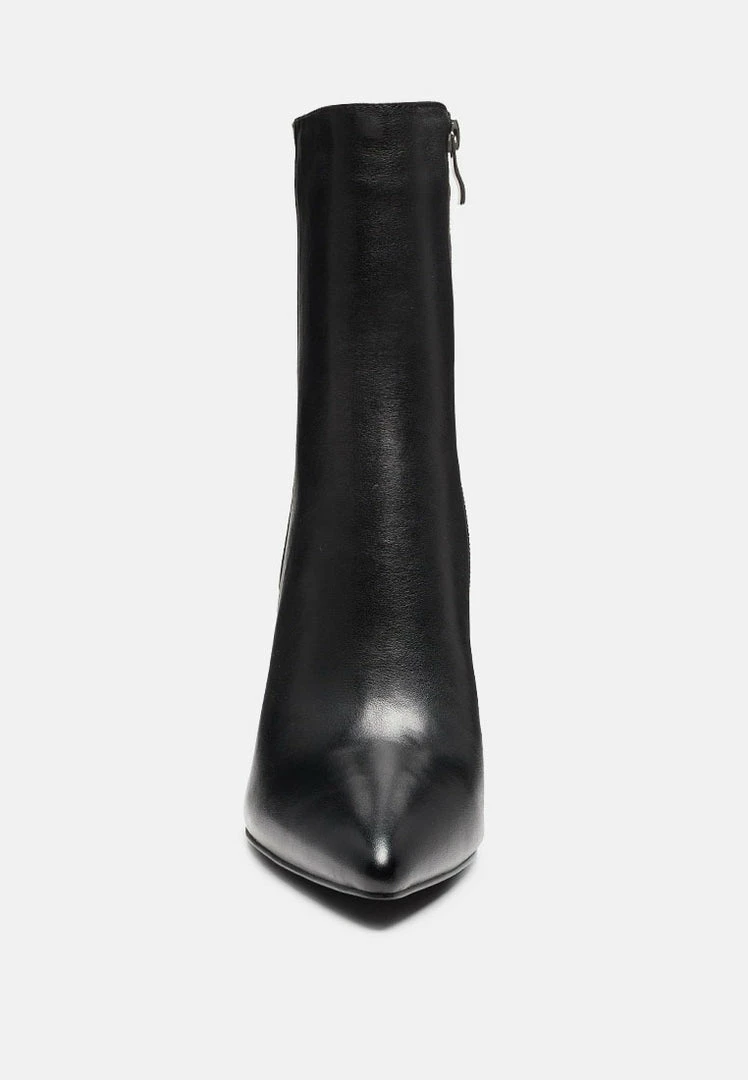 Rag & Co MARGEN Ankle High Pointed Toe Block Heeled Boot In Black 5 Rag & Co MARGEN Ankle High Pointed Toe Block Heeled Boot In Black