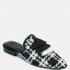 Rag & Co MARIANA Black Woven Flat Mules With Tassels Flats