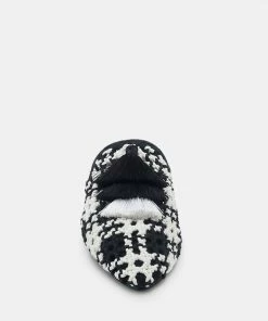 Rag & Co MARIANA Black Woven Flat Mules With Tassels Flats