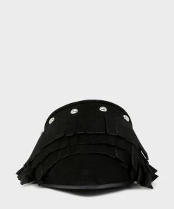 Rag & Co MARISSA Black Suede Fringe Mules