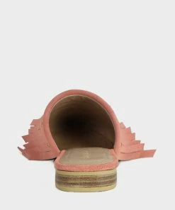 Rag & Co Flats MARISSA Pink Marissa Suede Fringe Mules