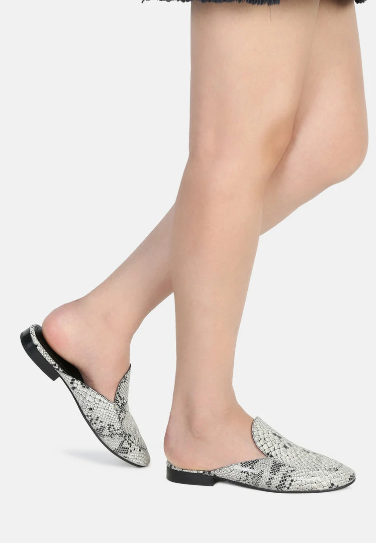 Rag & Co Flats MARLA Black Metallic Leather Mules 9 Rag & Co Flats MARLA Black Metallic Leather Mules