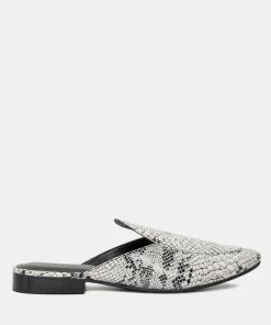 Rag & Co Flats MARLA Black Metallic Leather Mules