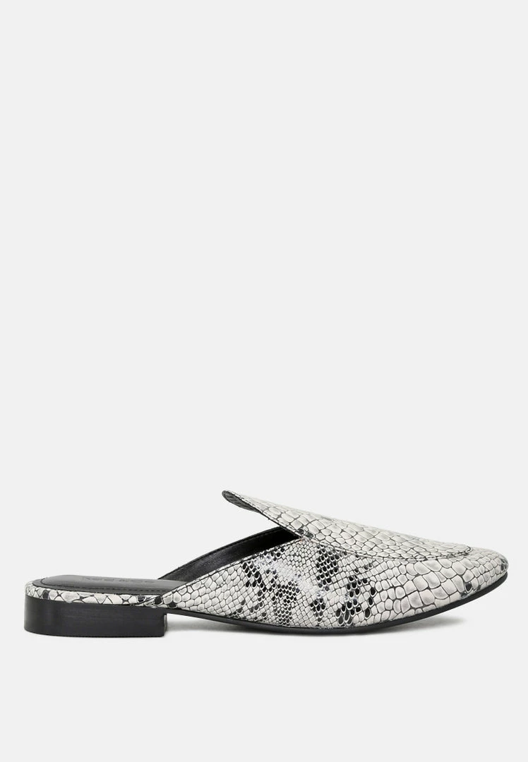 Rag & Co Flats MARLA Black Metallic Leather Mules 4 Rag & Co Flats MARLA Black Metallic Leather Mules