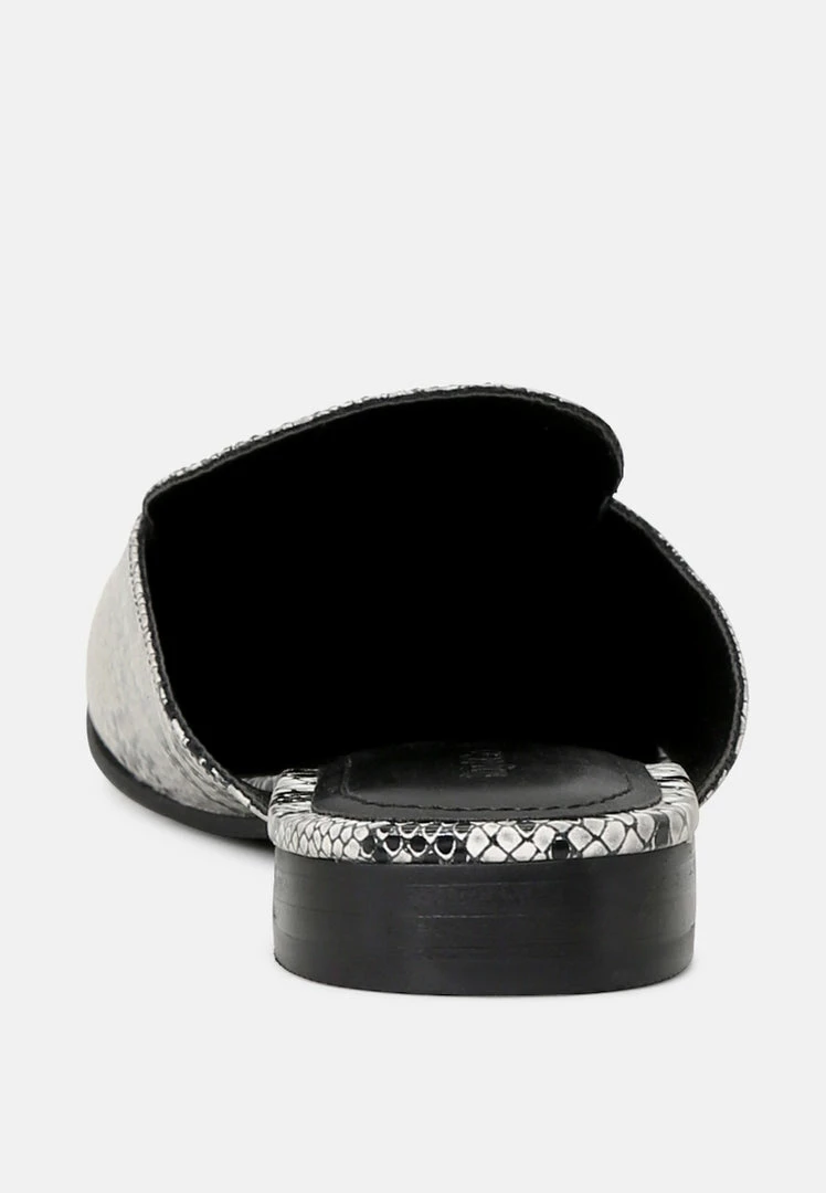 Rag & Co Flats MARLA Black Metallic Leather Mules 7 Rag & Co Flats MARLA Black Metallic Leather Mules