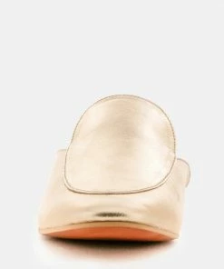 Rag & Co MARLA Gold Metallic Leather Mules Flats