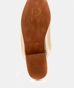 Rag & Co MARLA Gold Metallic Leather Mules Flats