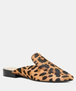 Rag & Co Flats MARLA Leopard Metallic Leather Mules