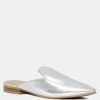 Rag & Co MARLA Silver Metallic Leather Mules Flats