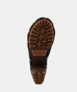 Rag & Co MESO Blue Denim Patchwork Clog Mules Clogs