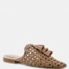 Rag & Co MELANIE Gold Woven Flat Mules With Tassels Flats