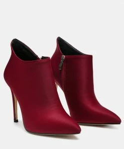 Rag & Co MELBA Pointed Toe Stiletto Boot In Burgundy Boots