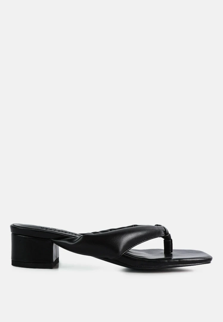 Rag & Co MEMESTAR Black Low Heel Thong Sandals 4 Rag & Co MEMESTAR Black Low Heel Thong Sandals