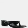 Rag & Co MEMESTAR Black Low Heel Thong Sandals