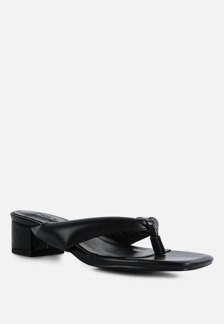 Rag & Co MEMESTAR Black Low Heel Thong Sandals 3 Rag & Co MEMESTAR Black Low Heel Thong Sandals