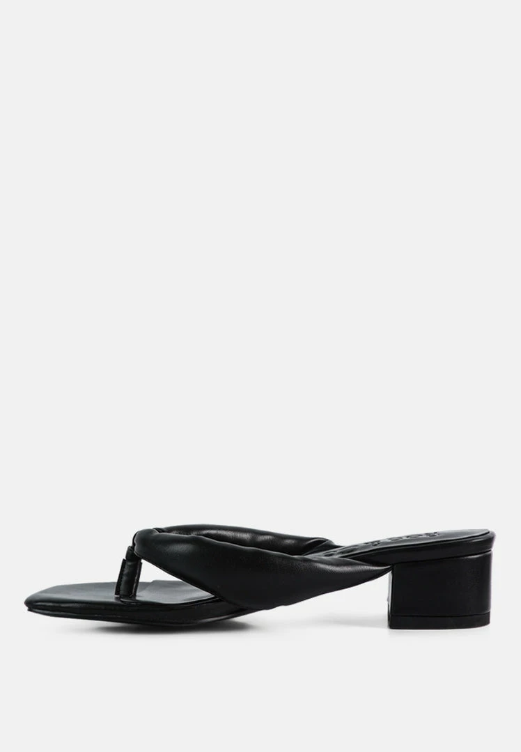 Rag & Co MEMESTAR Black Low Heel Thong Sandals 7 Rag & Co MEMESTAR Black Low Heel Thong Sandals
