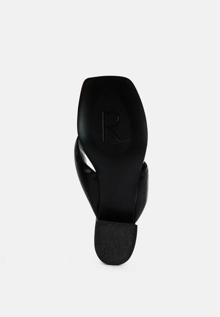 Rag & Co MEMESTAR Black Low Heel Thong Sandals 9 Rag & Co MEMESTAR Black Low Heel Thong Sandals