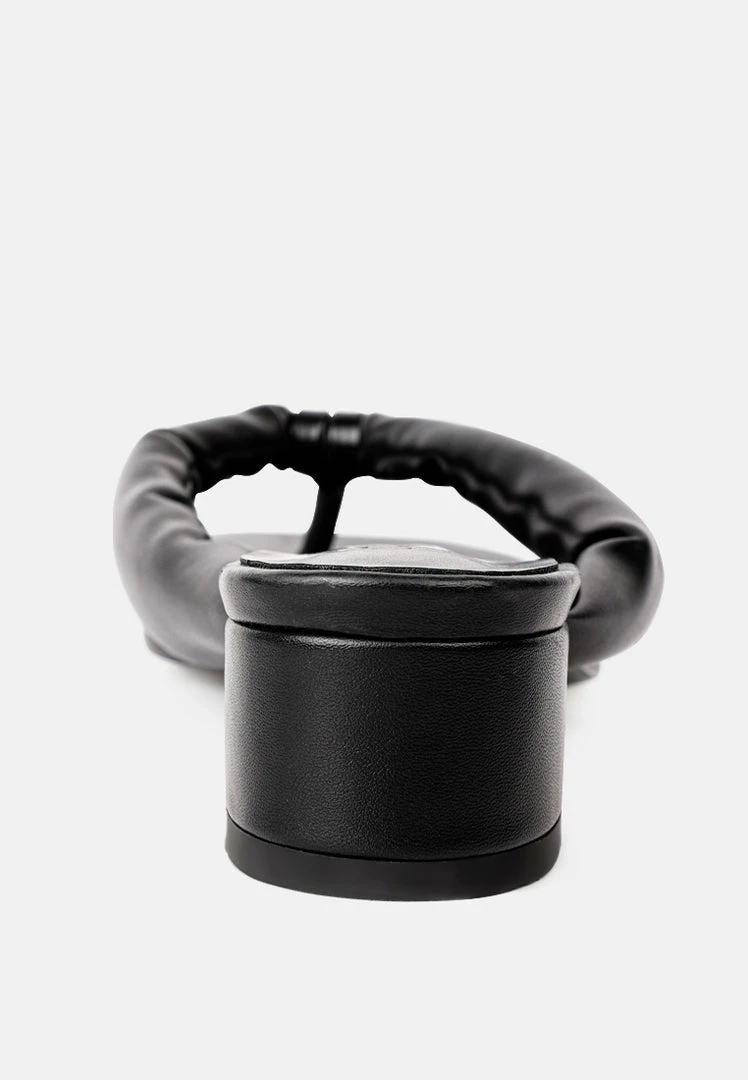 Rag & Co MEMESTAR Black Low Heel Thong Sandals 6 Rag & Co MEMESTAR Black Low Heel Thong Sandals