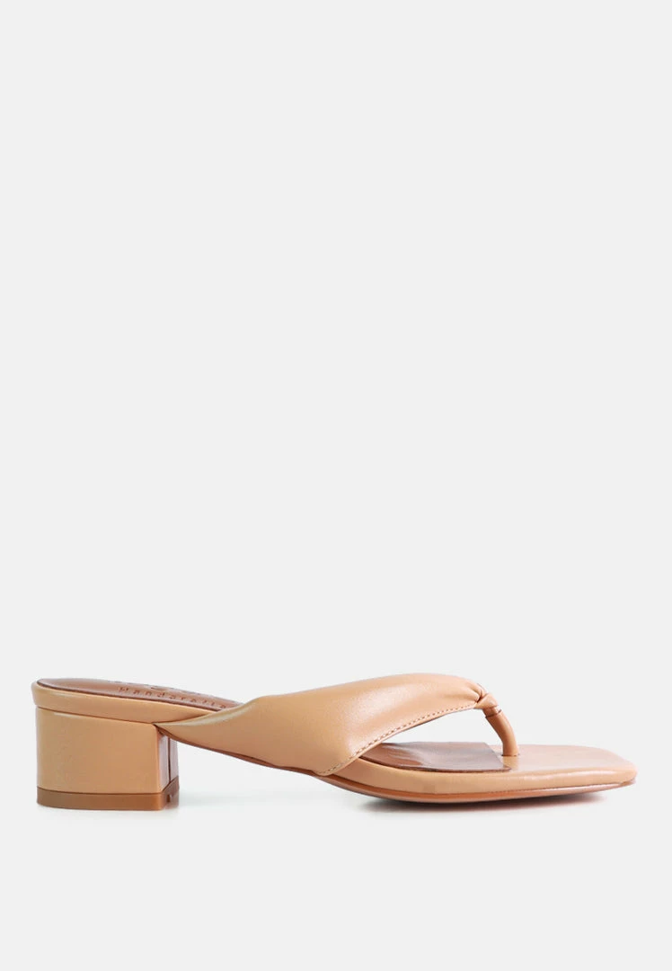 Rag & Co MEMESTAR Latte Low Heel Thong Sandals 4 Rag & Co MEMESTAR Latte Low Heel Thong Sandals